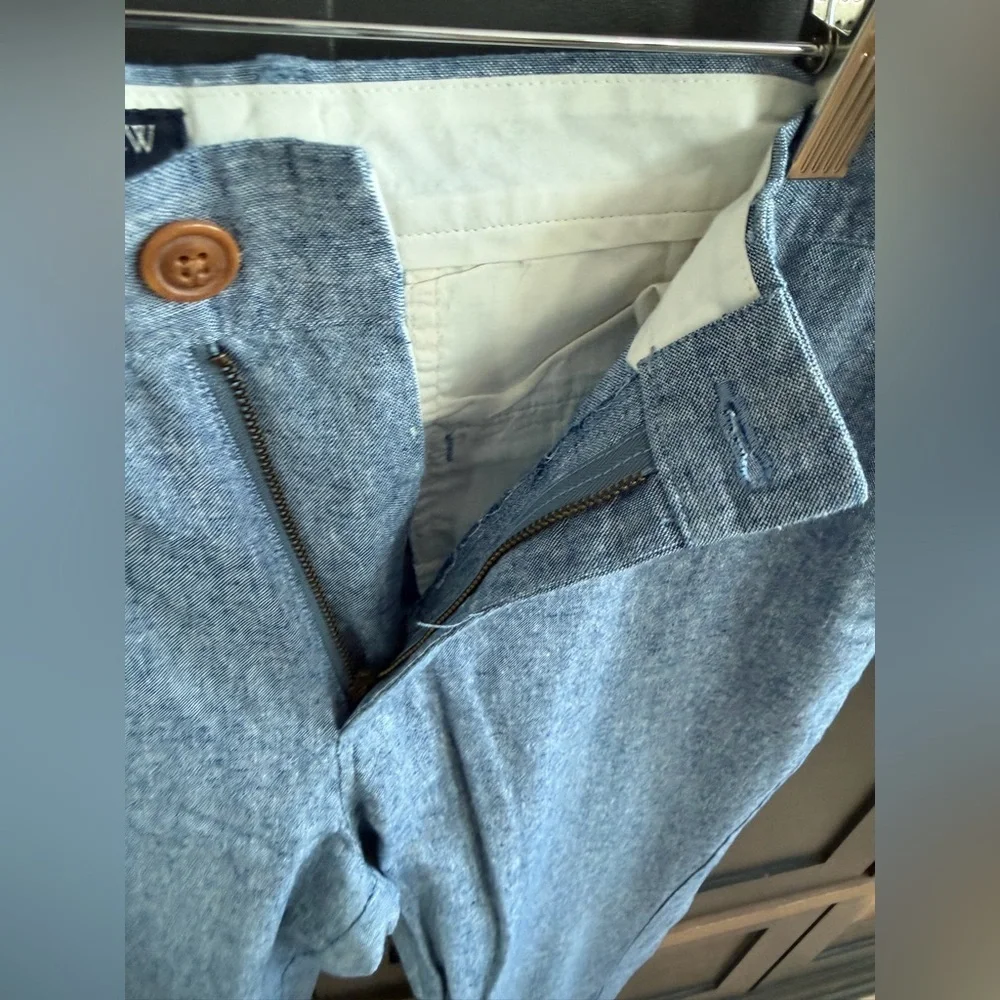 J. Crew | The Sutton | Straight-fit Linen-Cotton Blend Pant | Sky Blue | 34-32